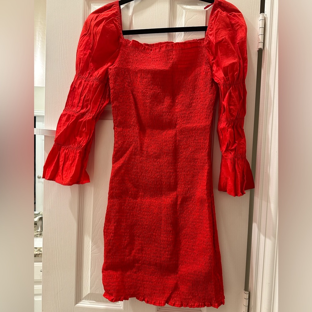 Smocked Red Dress